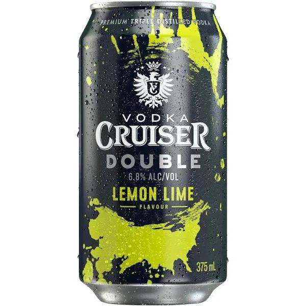 Vodka Cruiser Double Lemon Lime 6.8% 24 x 375ml Cans