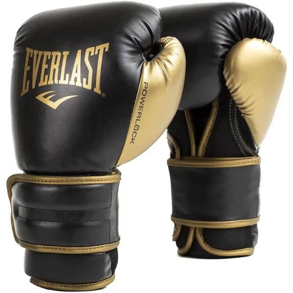 Everlast 12oz. Powerlock2 Training Boxing Gloves in Black/Gold