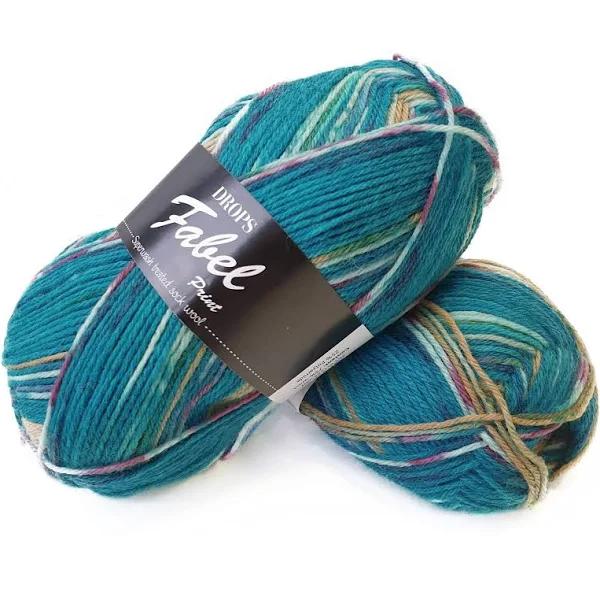 Drops Fabel Print - Blue Sea (162) - Sport | 5-Ply Knitting Wool & Yarn