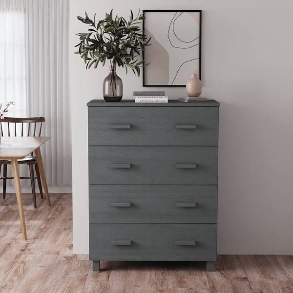 vidaXL Sideboard Dark Grey 79x40x103.5 cm Solid Wood Pine