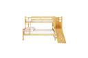 Harel Natural Timber Triple Bunk Bed With Slide - Natural