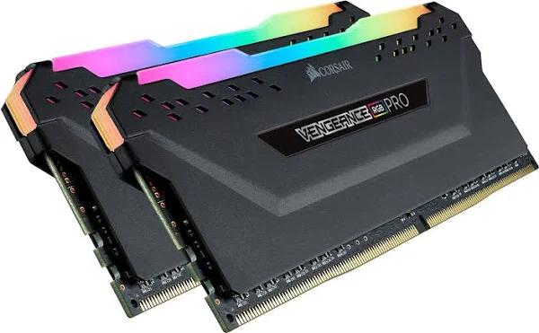 Corsair CMW64GX4M2D3600C18 Vengeance RGB Pro 64GB (2x32GB) DDR4 3600 (PC4-28800) C18 Desktop Memory – Black, 2 x 32 GB