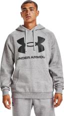 Under Armour Mens Rival Fleece Big Logo Hoodie Grey L