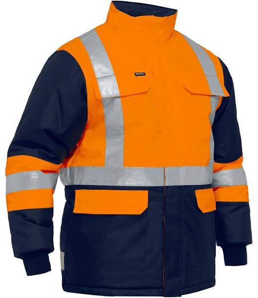 Bisley x Taped Two Tone Hi Vis Freezer Jacket (BJ6450T) 5XL / Orange/Navy