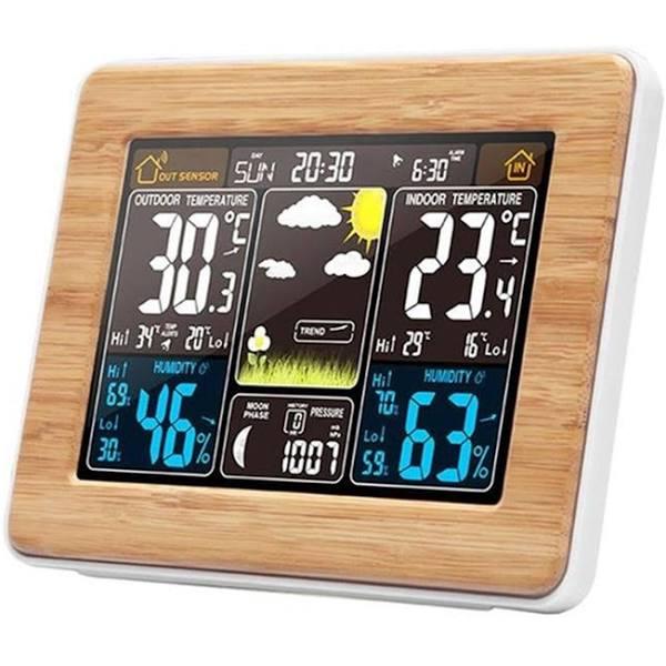 Vibe Geeks LCD Display Weather Station Alarm Clock- USB Powered