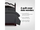 Giselle Quilt Cover Set Classic Black - Queen