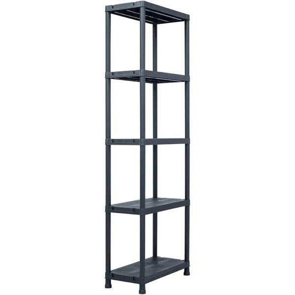 Storage Shelf Rack 125 kg 60x30x180 cm Plastic - Black