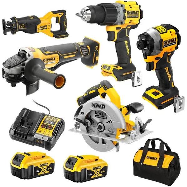 DeWalt 18V XR 5.0Ah Brushless Cordless 5 Piece Combo Kit - DCZ550P2-XE