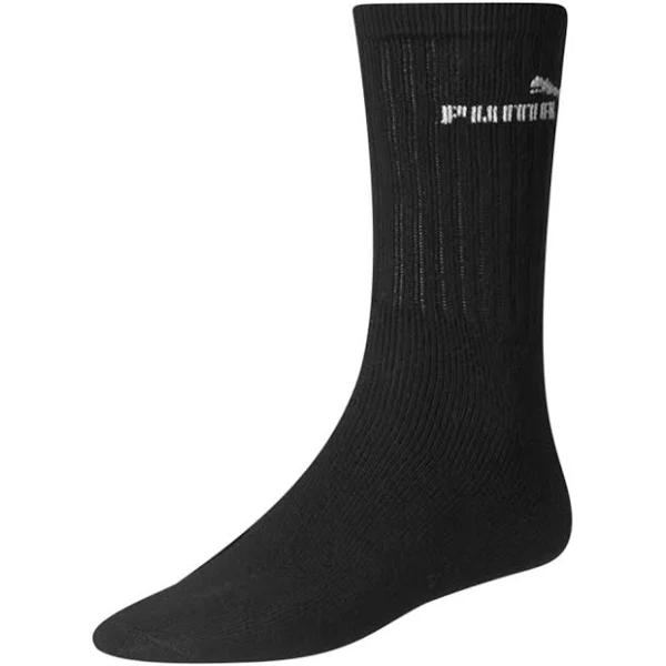 Puma Unisex Adults Crew Socks (Pack of 3) Black 9 UK-11 UK Cotton Polyester Elastane Adults Socks