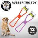 Rubber Tug Toy Dog Toy (12 Pack) Interactive Fetch Training Chew Toy Tug of War - AfterPay & zipPay Available