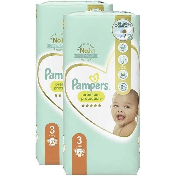 Pampers 96 Pack Premium Protection Unisex Baby Nappies Diapers Size 3, 6-10kg - Earn Everyday Rewards, Afterpay Available