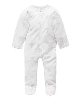 David Jones Purebaby Zip Growsuit (00000-0) in Pale Pink, Size 00