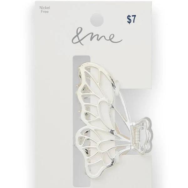 &me Women's Butterfly Hair Claw Clip - Silver