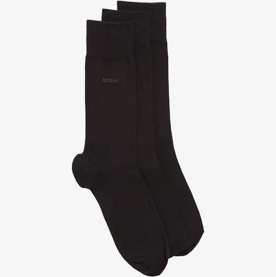 Boss 3 Pack Cotton Black Socks