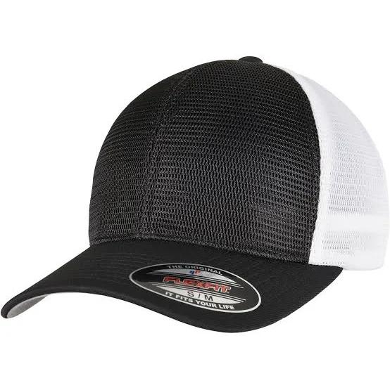 Flexfit 360 Omnimesh Stretchable Cap Black/White S/M