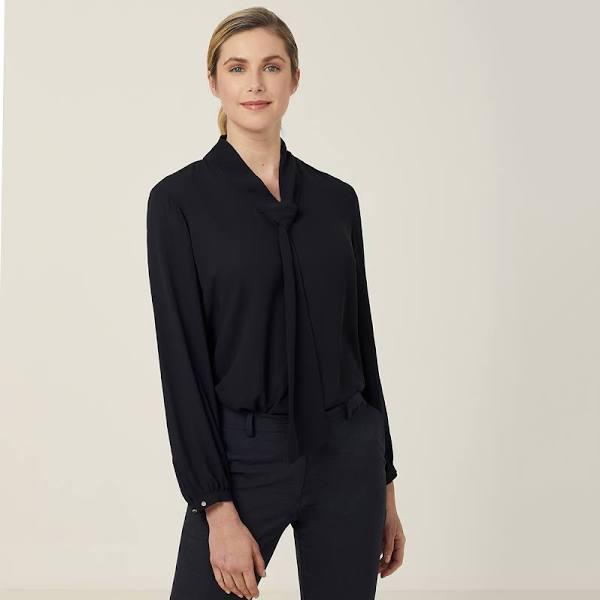 NNT Womens Georgie Tie Neck Blouse Black / 8