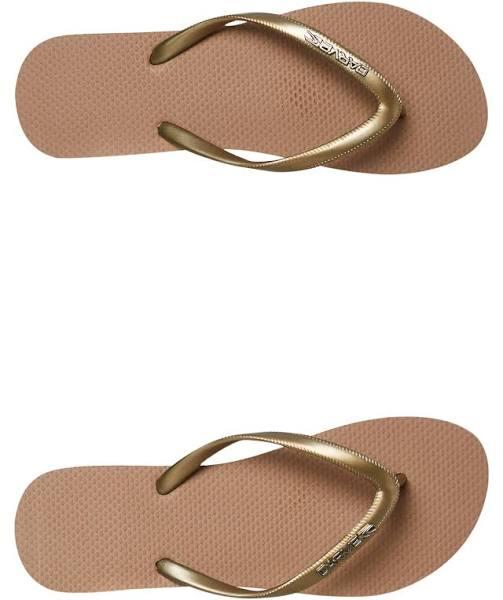 Carve Metalic Badge Ladies Thongs Champagne 8