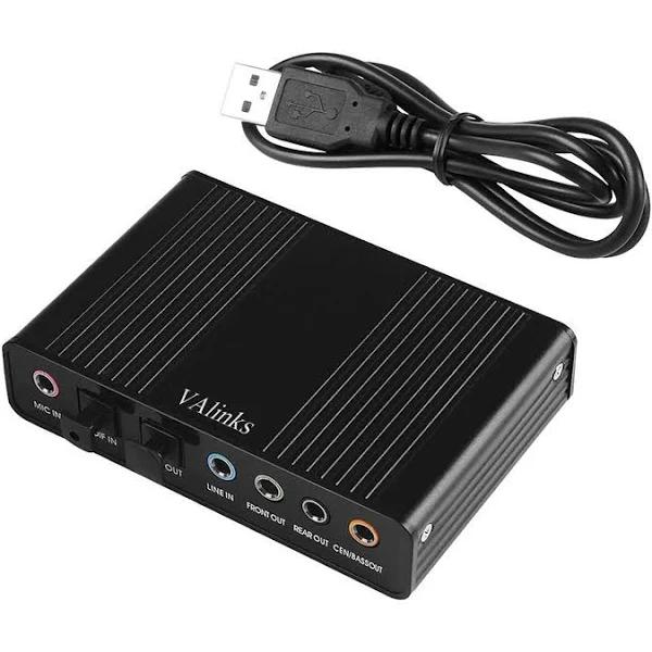 VAlinks USB 2.0 External Sound Card 6 Channel 5.1 Surround Optical S/PDIF Audio