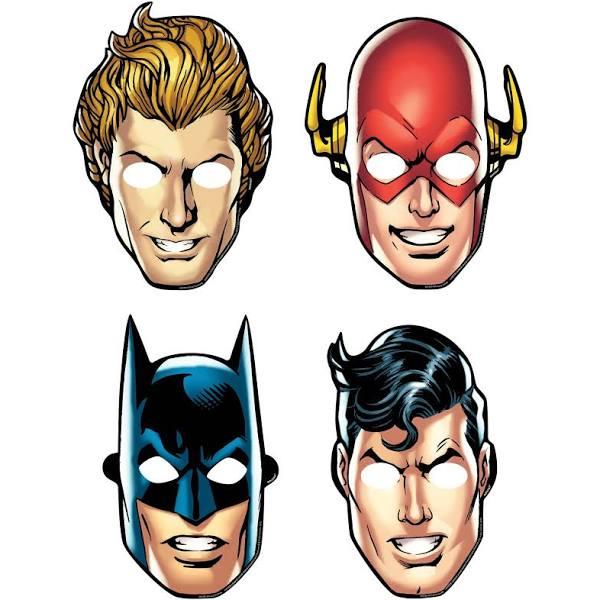 Justice League Heroes Unite Paper Masks 8 Pack