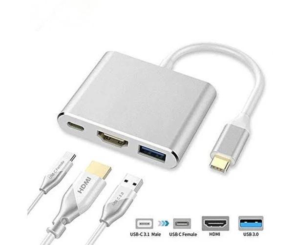 USB C to HDMI Adapter,type C Adapter Multi-port USB C Hub With 4K HDMI output,USB 3.0 Port and USB-C Charging Port Compatible With Macbook / iMac /