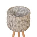 Cooper & Co Natural Wicker Pot Planter Stand Grey / Medium