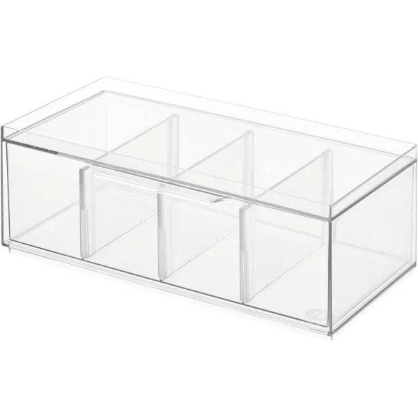 iDesign Crisp Tea Storage Organiser Clear