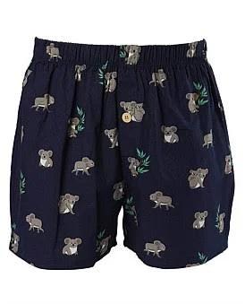 David Jones Bamboozld Koala Bamboo Boxer Short in Navy, Size XL