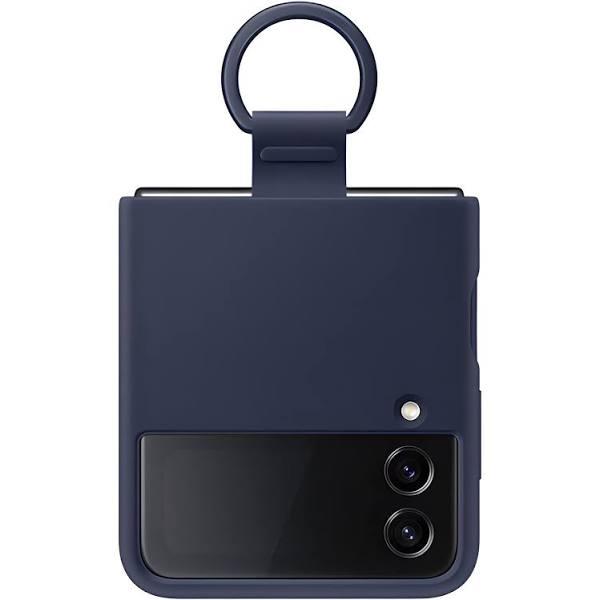 Samsung Galaxy Z Flip4 Silicone Cover With Ring - Navy