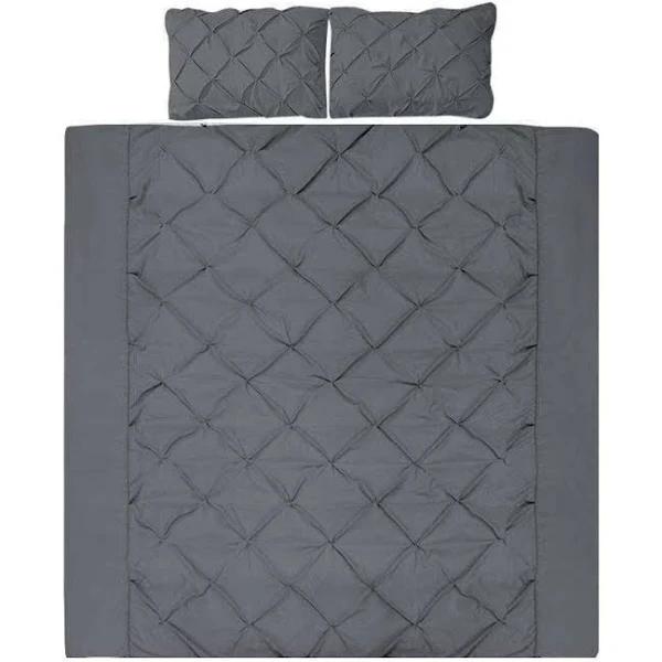 Giselle Bedding King Size Quilt Cover Set - Charcoal