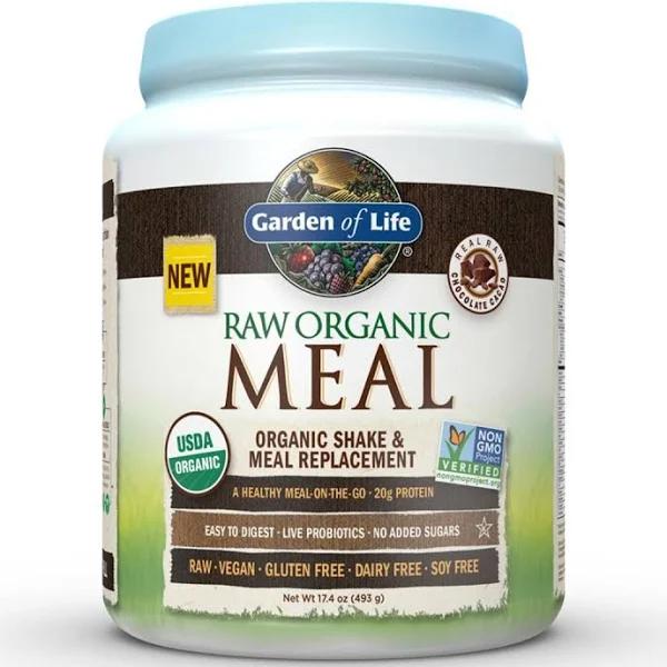 Garden of Life Raw Organic Meal Shake & Meal Replacement, Organic, Real Raw Chocolate Cacao - 17.9 oz