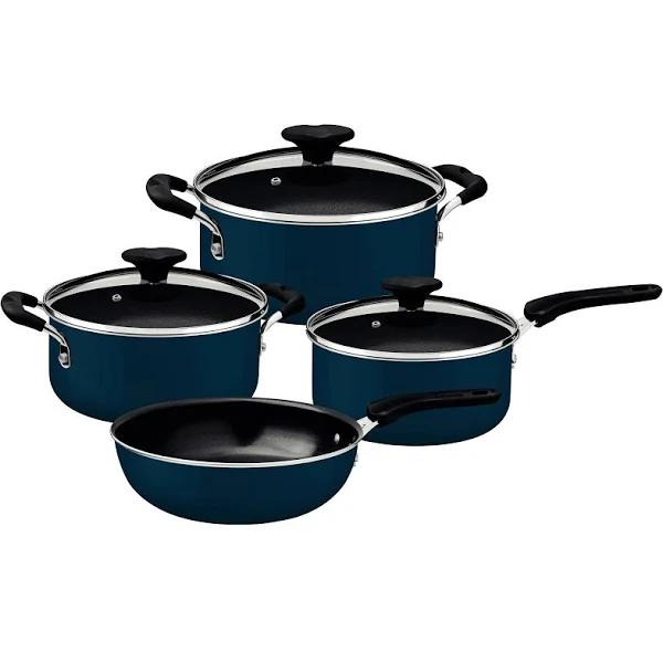 Tramontina Tunis Ceramic Cookware Set 4 Piece in Stainless Steel Black