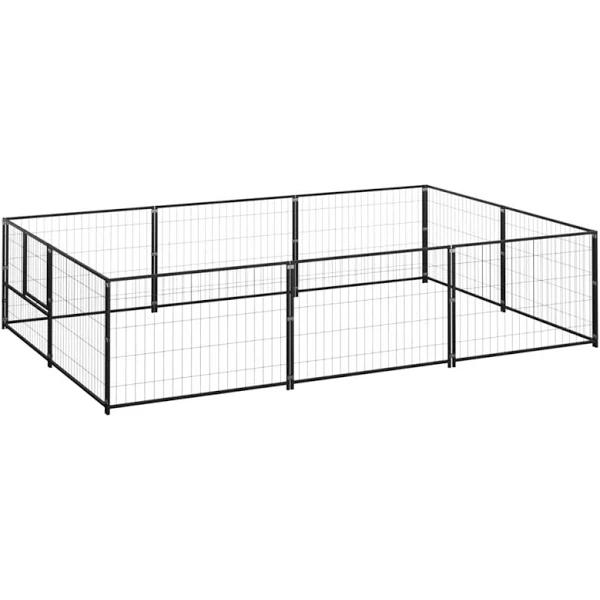 vidaXL Dog Kennel 6 m² Steel | Black