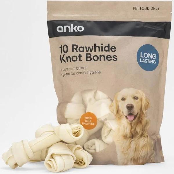 Kmart Pet Treat Rawhide Knot Bones 10 Pack