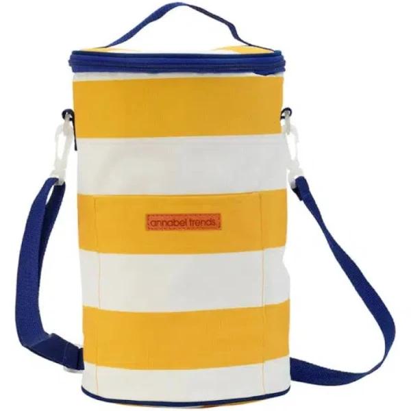 Annabel Trends Picnic Cooler Bag - Tall Barrel Yellow Stripe