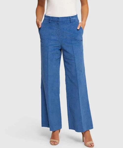 Oxford Jennifer Corduroy Wide Leg Trousers in Blue 6