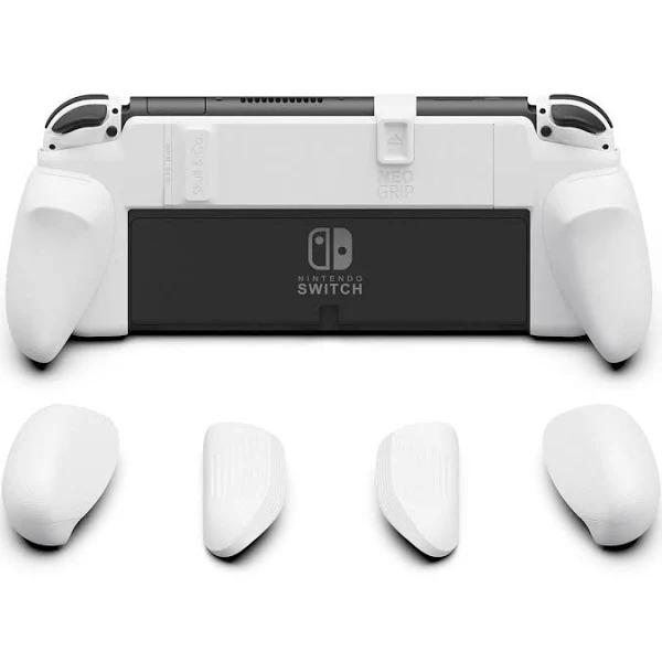 Skull & Co. NeoGrip: An Ergonomic Grip Hard Shell with Replaceable Grips [to Fit All Hands Sizes] for Nintendo Switch OLED and Regular Model [No