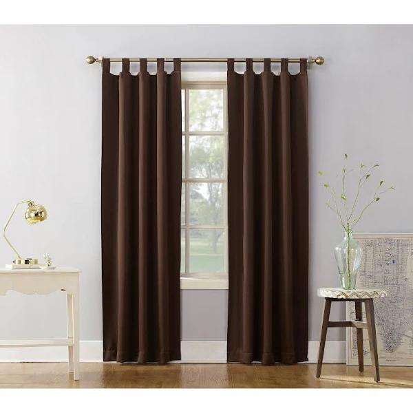 Sun Zero Brant Zero Sun Solid Blackout Thermal Tab Top Single Curtain Panel