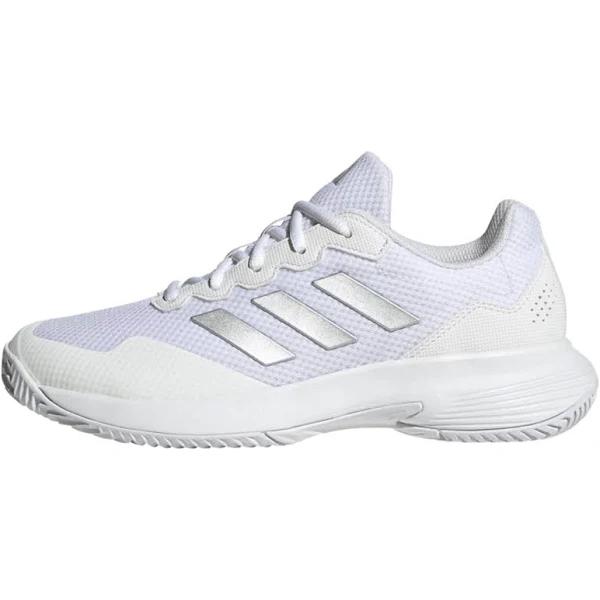 Adidas Gamecourt 2 Womens Tennis Shoes White/Silver US 8.5