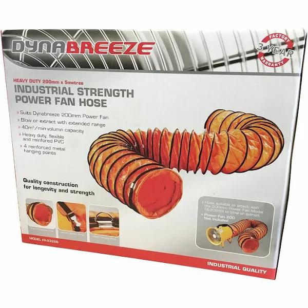 Dynabreeze Industrial Power Fan Hose 200mm x 5 M