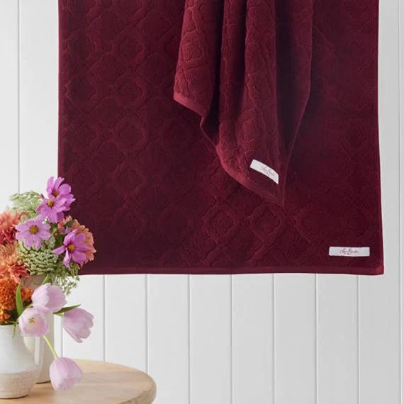 Bude Set of 2 Bath Towel Mulberry by Freedom, 100% Cotton