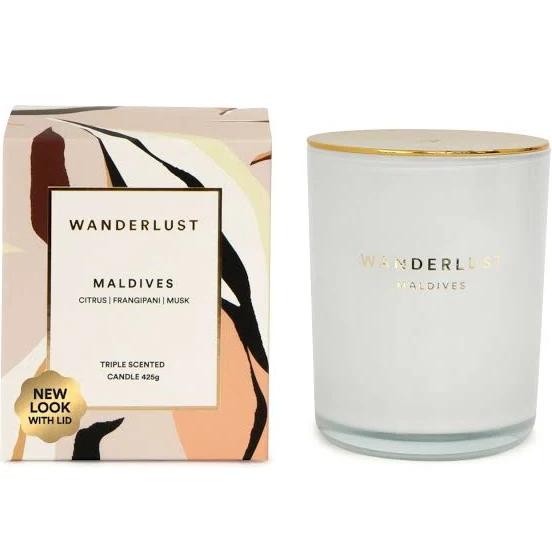 Salt & Pepper Wanderlust Candle With Lid 425g Maldives