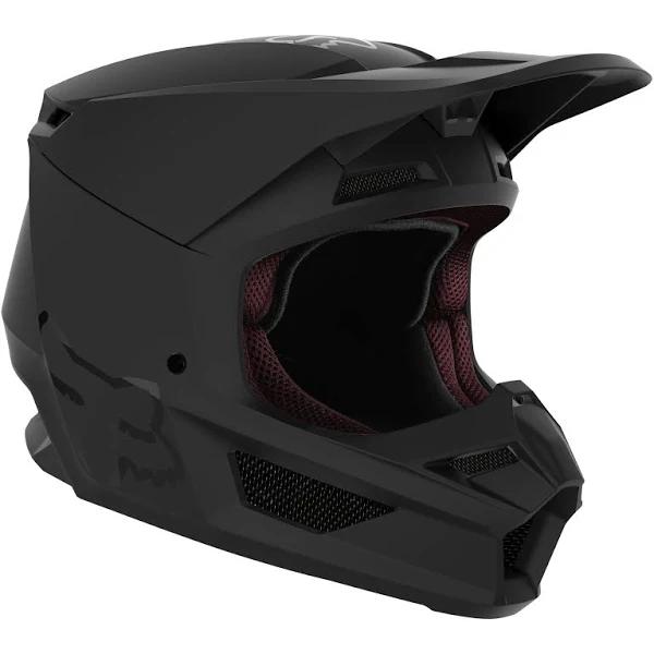 Fox Racing Youth V1 Matte Helmet - Solid - Matte Black - S LG