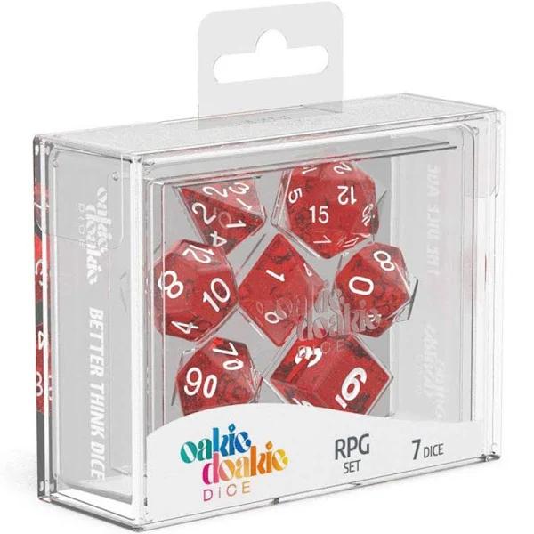 Oakie DOAKIE Dice RPG Set Speckled - Red (7)