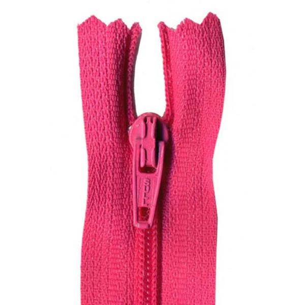 Basic Dress Zip, Hot Pink 35cm