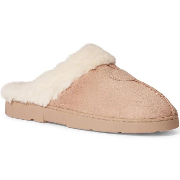 Brilliant Basics Women's Microsuede Outdoor Slippers - Beige - Size 6