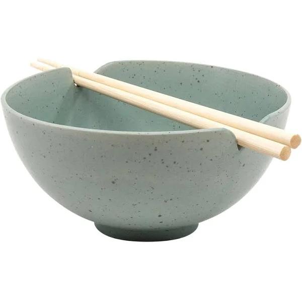 Salt & Pepper Ikana Bowl With Chopsticks 16.5cm Moss