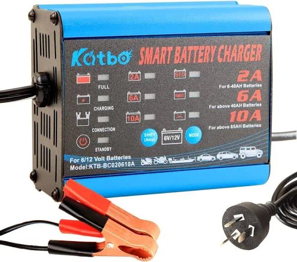 Katbo Battery Charger Maintainer 10a 6v 12v Automatic Battery