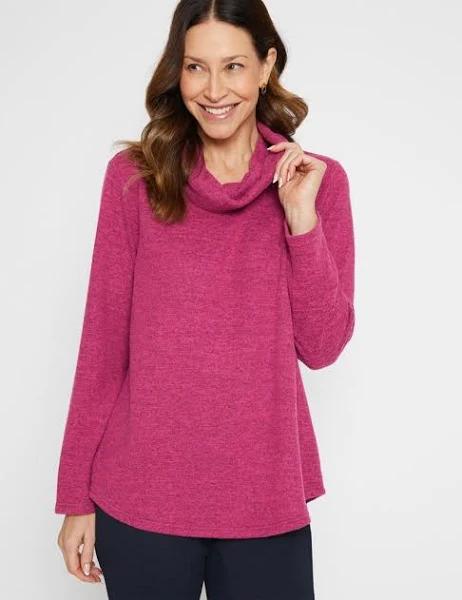 Millers 3/4 Sleeve Brushed Top with Twist Front - Size 22