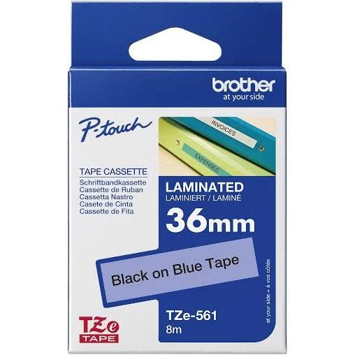 Brother TZe-561 - 36mm Black On Blue TZ Tape