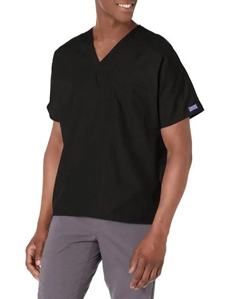 Cherokee Workwear 4777 Scrubs Top Unisex V-Neck Tunic. Black